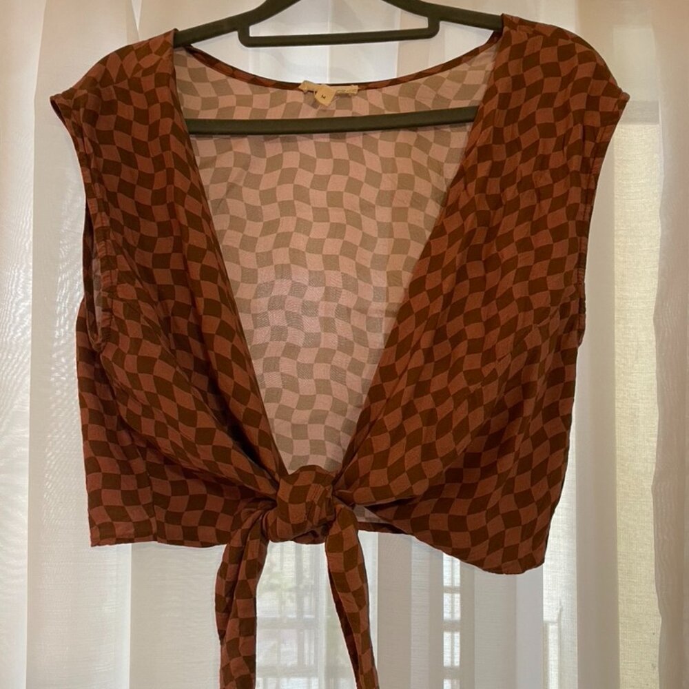 Whimsy + Row - Valentina Top -  Terracotta Check
